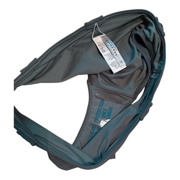 Seafolly Women's Bikini Bottom  Olive Green with Adorable Buttons Size 6 NWT - Picture 2 of 3